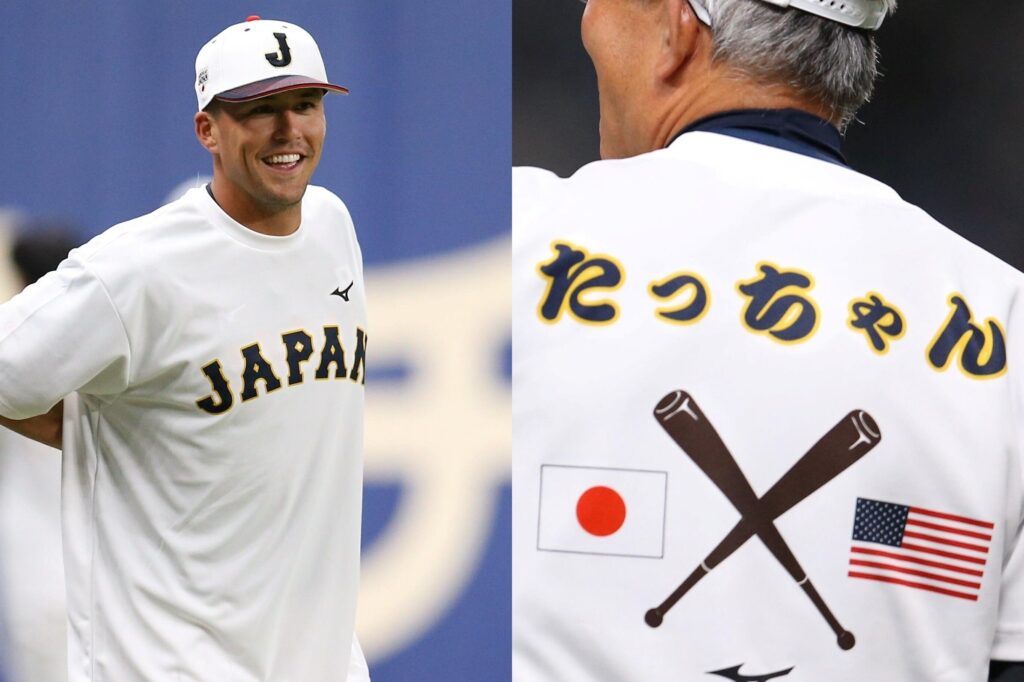 Samurai Japan wears Tacchan shirts to welcome Lars Taylor Tatsuji  Nootbaar to the team 🇯🇵 🇺🇸 : r/baseball